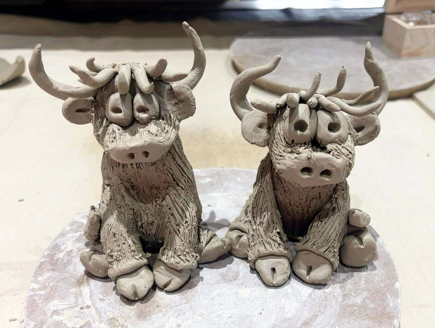 Make a ceramic highland cow Clay and 'Sip' ADULTS evening- Wed 24th June 6-9pm