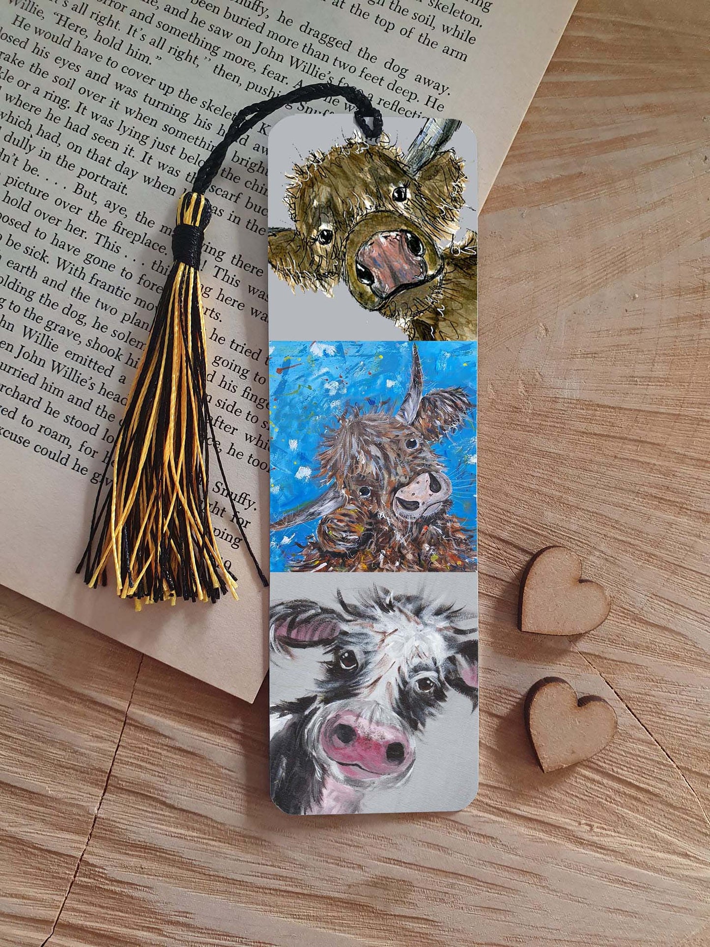 Highland cow bookmark
