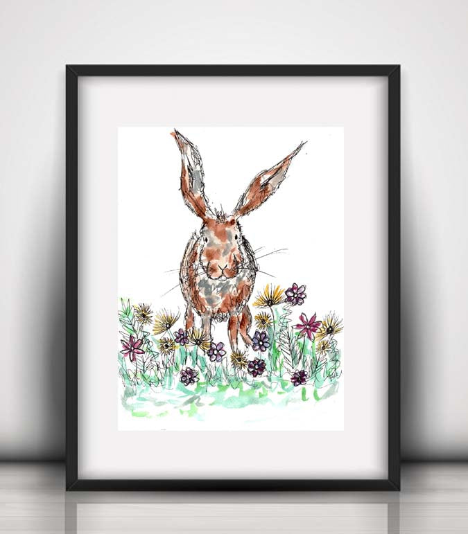 A3 Hopkins hare fine art print