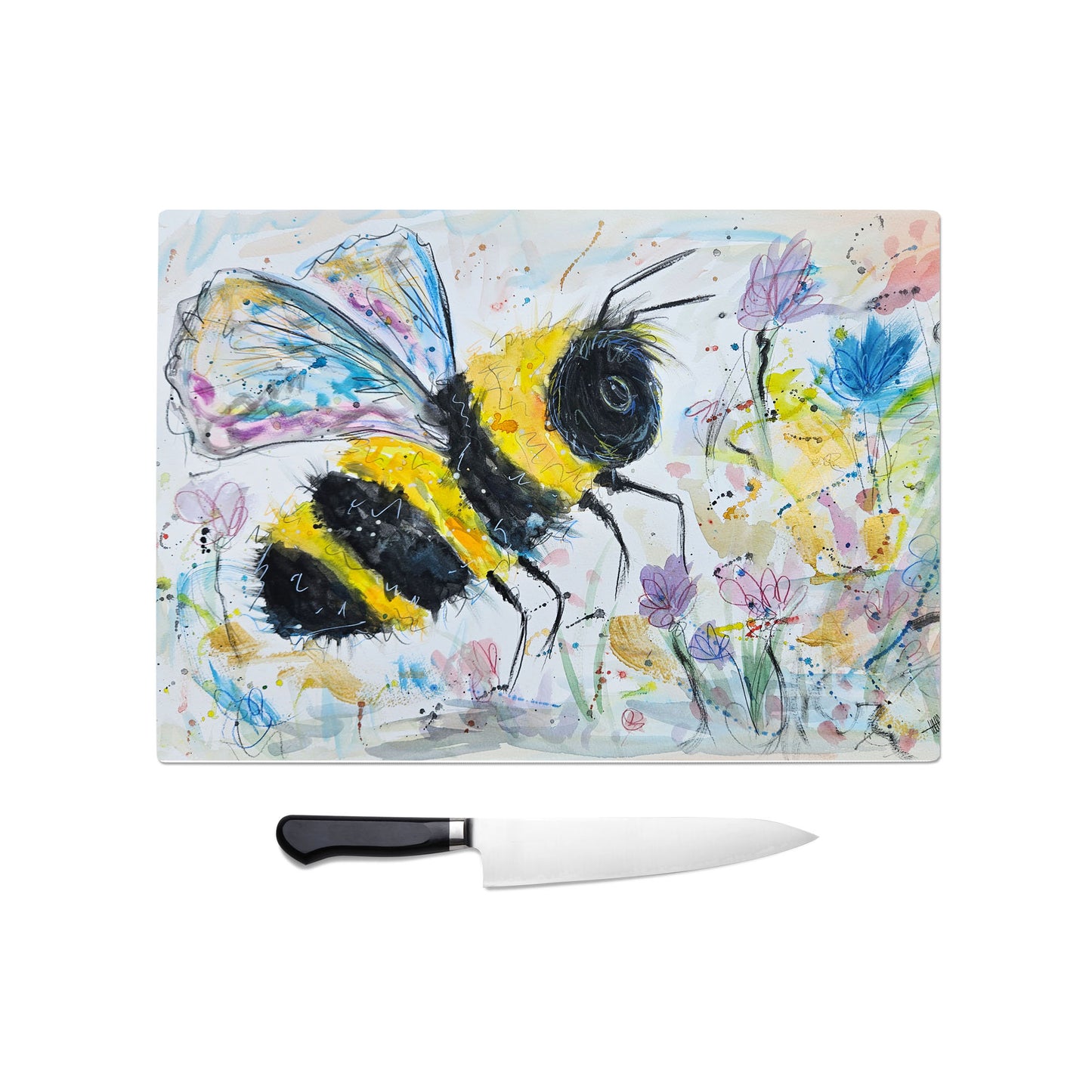 Bee flowers chopping board / Worktop saver