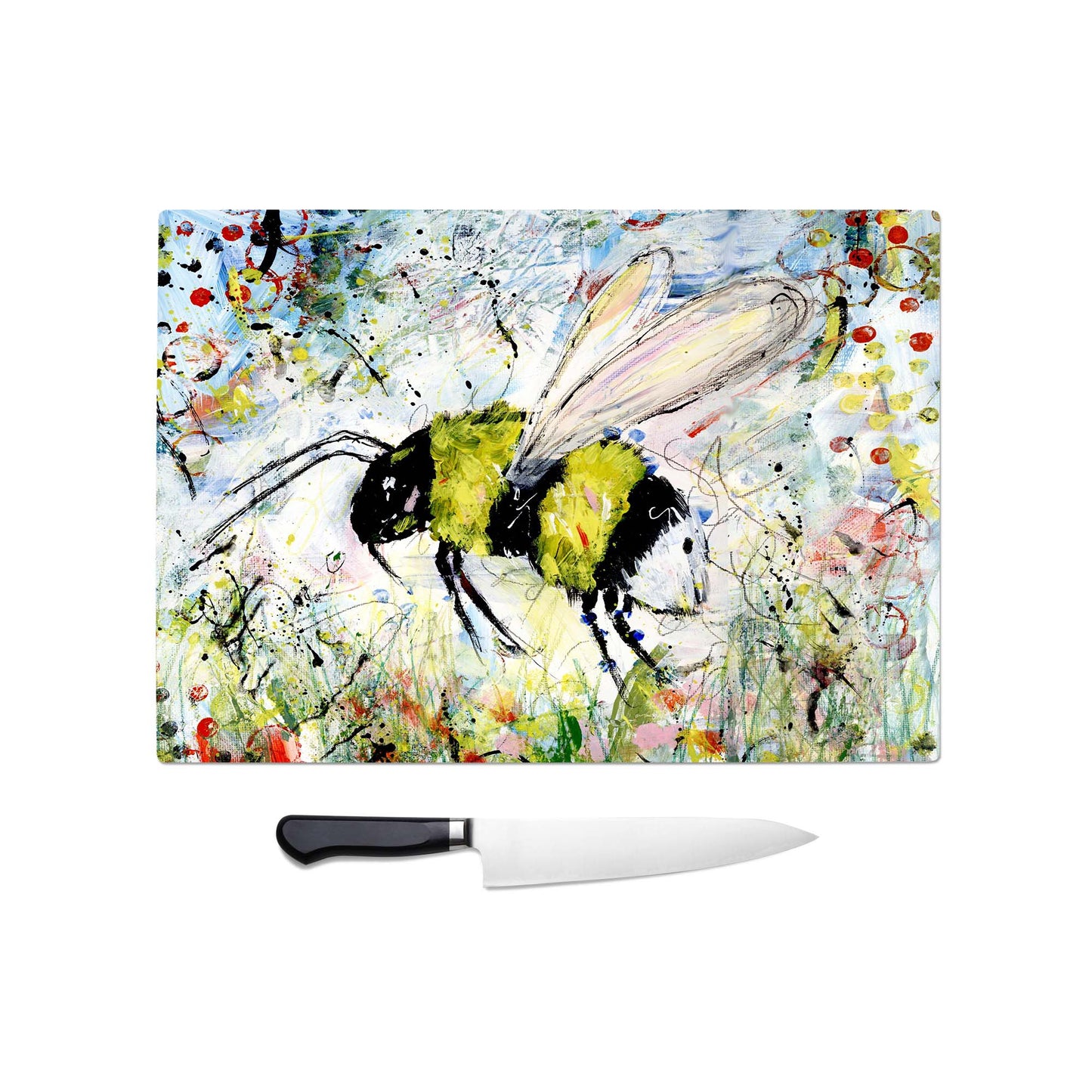Bees floral chopping board / Worktop saver