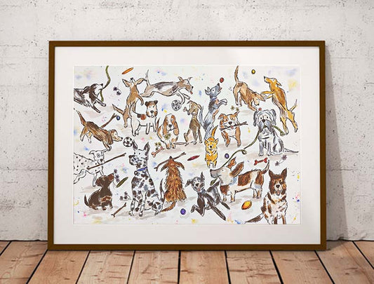 Dogs 'Happiness' fine art print