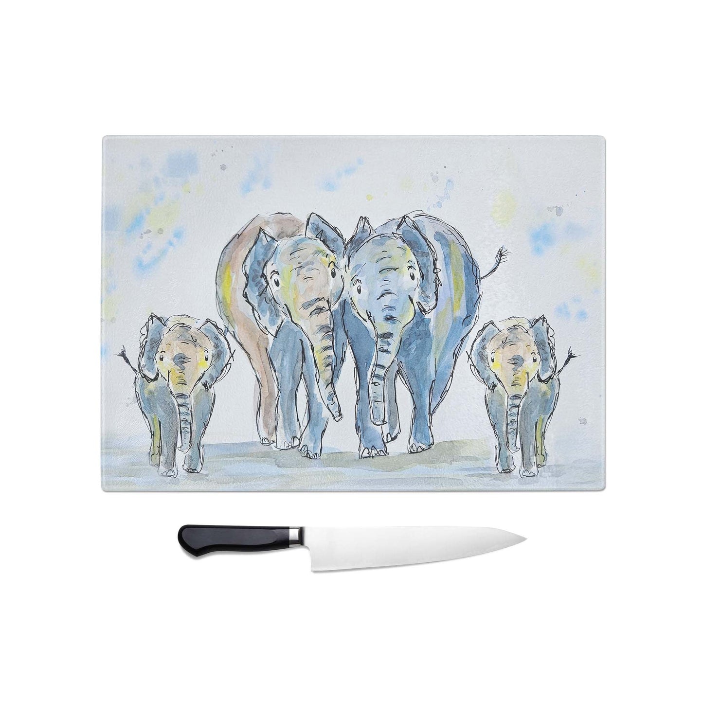 Elephants family chopping board / Worktop saver