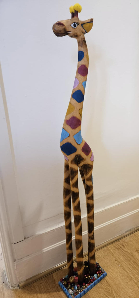 Giraffe wooden ornament - 3ft tall!
