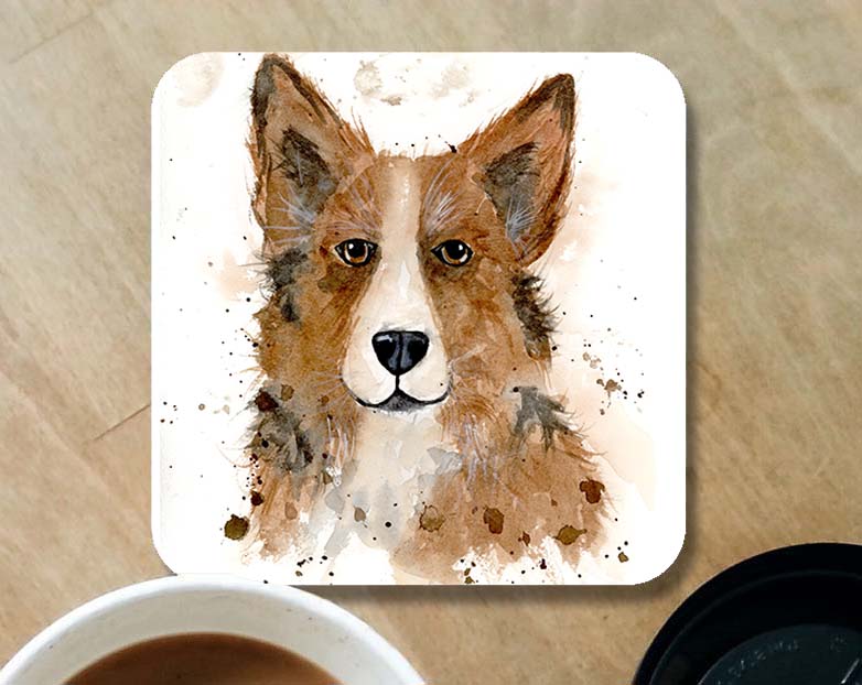 Red collie coaster