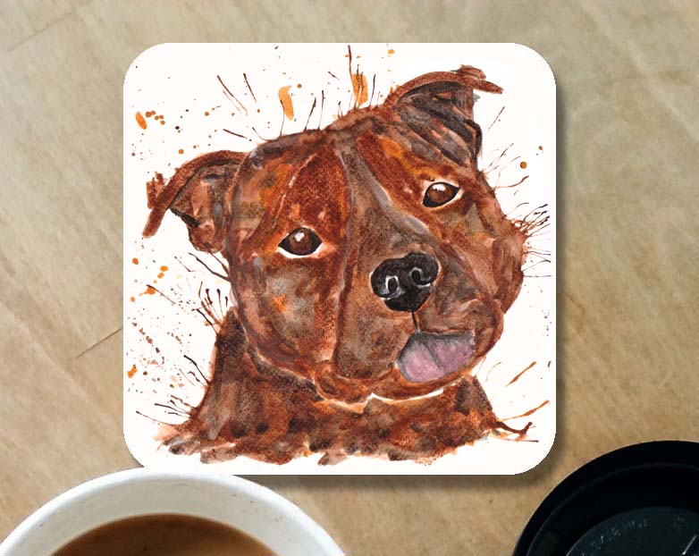 Staffy coaster