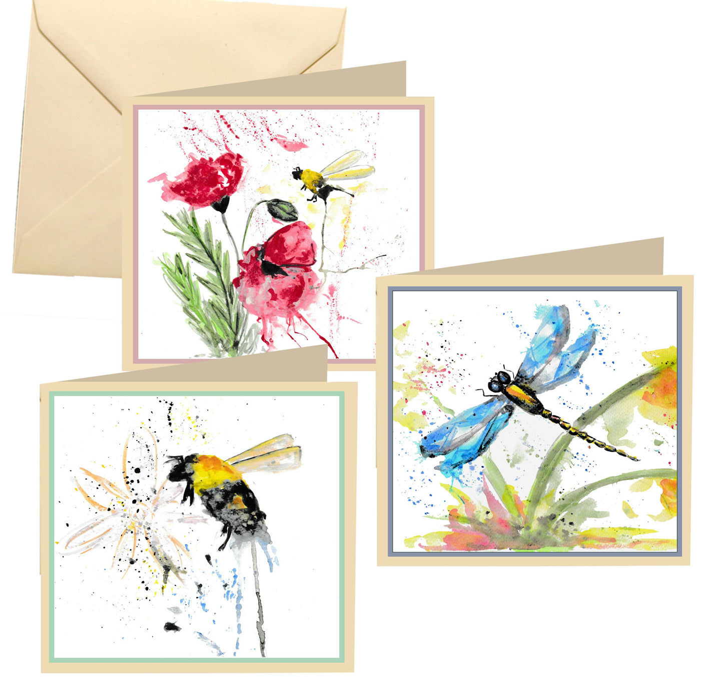 Multi pack of 6 wildlife blank cards