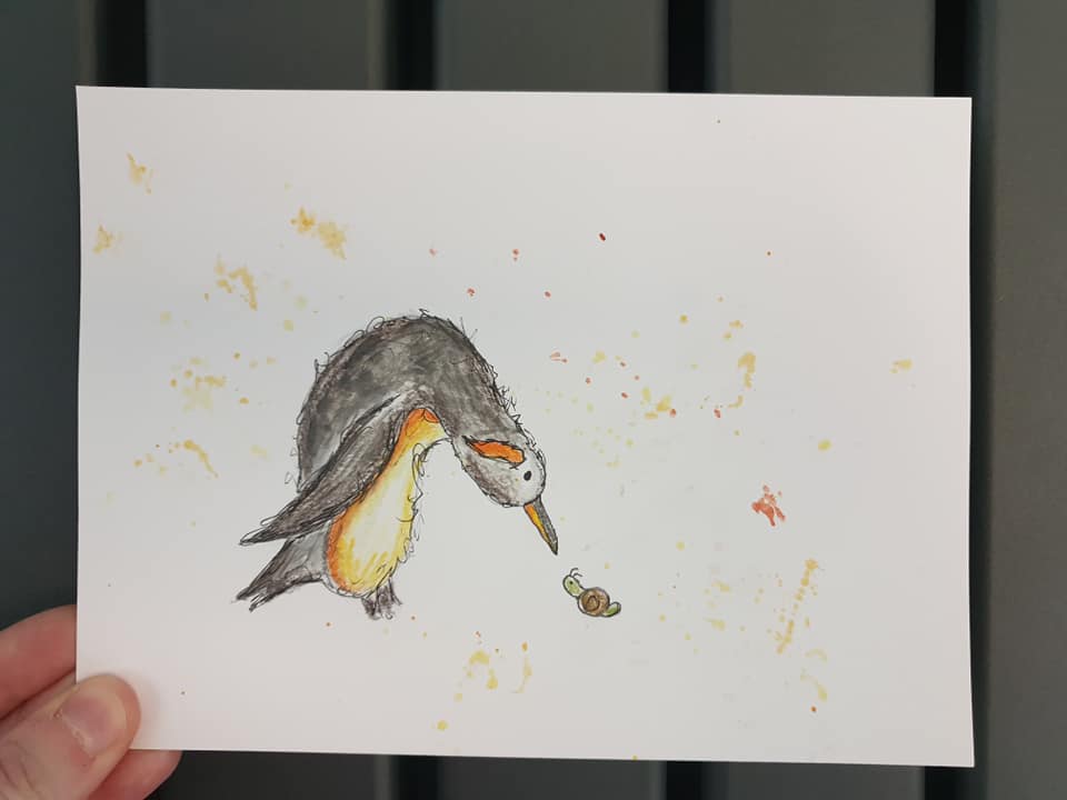 Percy penguin and friend illustration