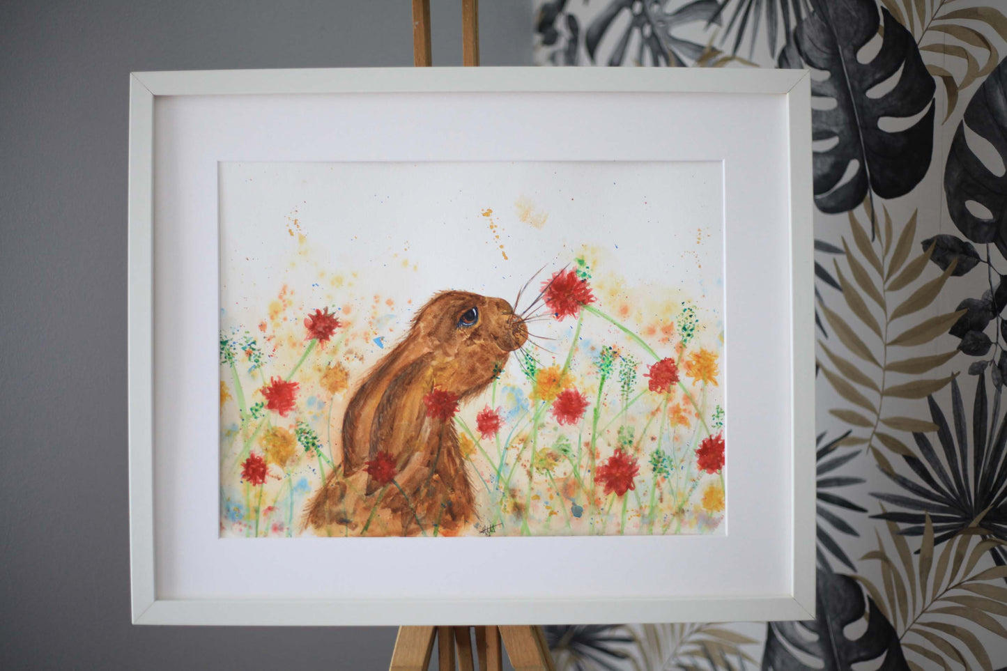 Hare original painting 'Thistle'