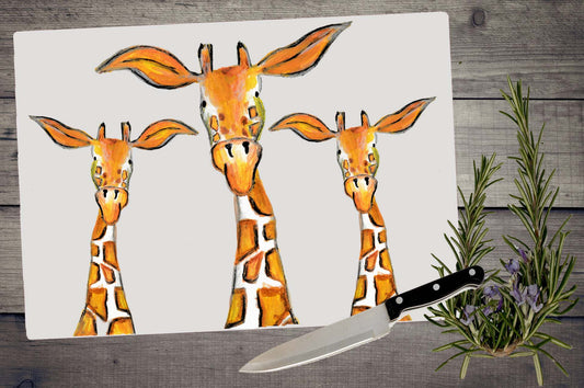 April giraffe quote chopping board / Worktop saver