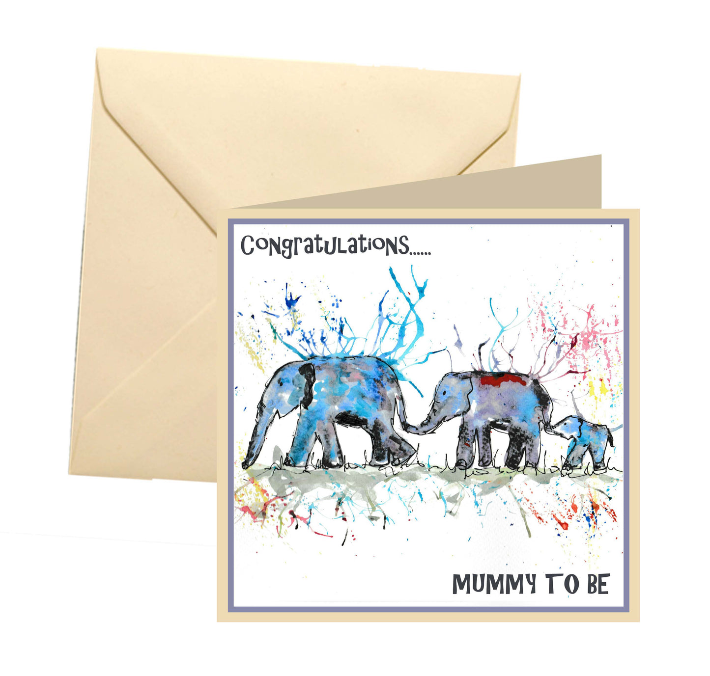 Mummy to be card elephants