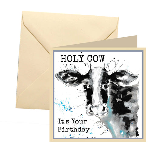 Holy Cow - cow birthday card