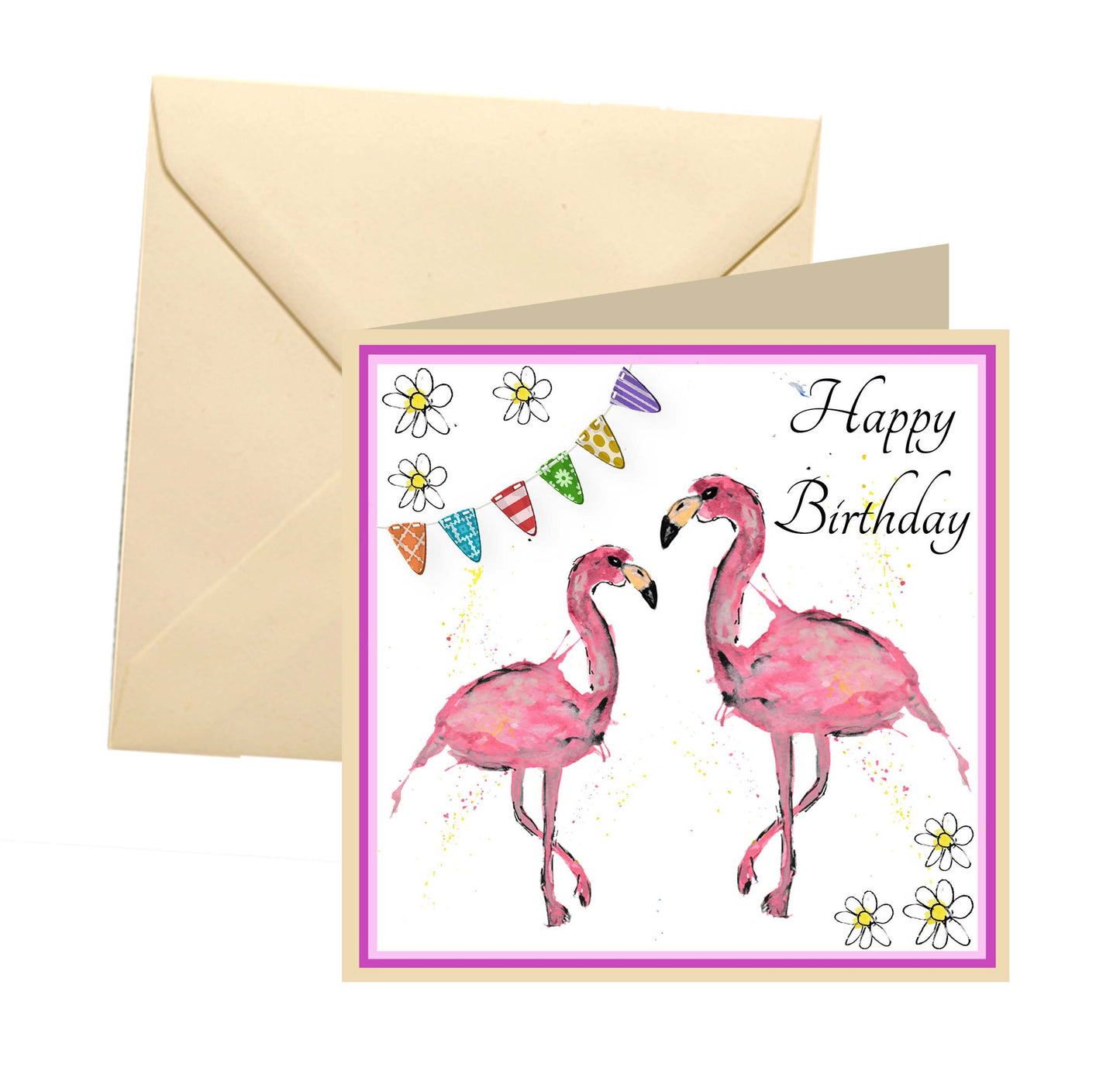 Flamingo birthday card