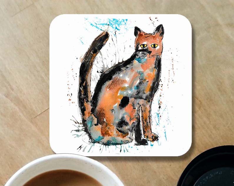 Tabby cat coaster