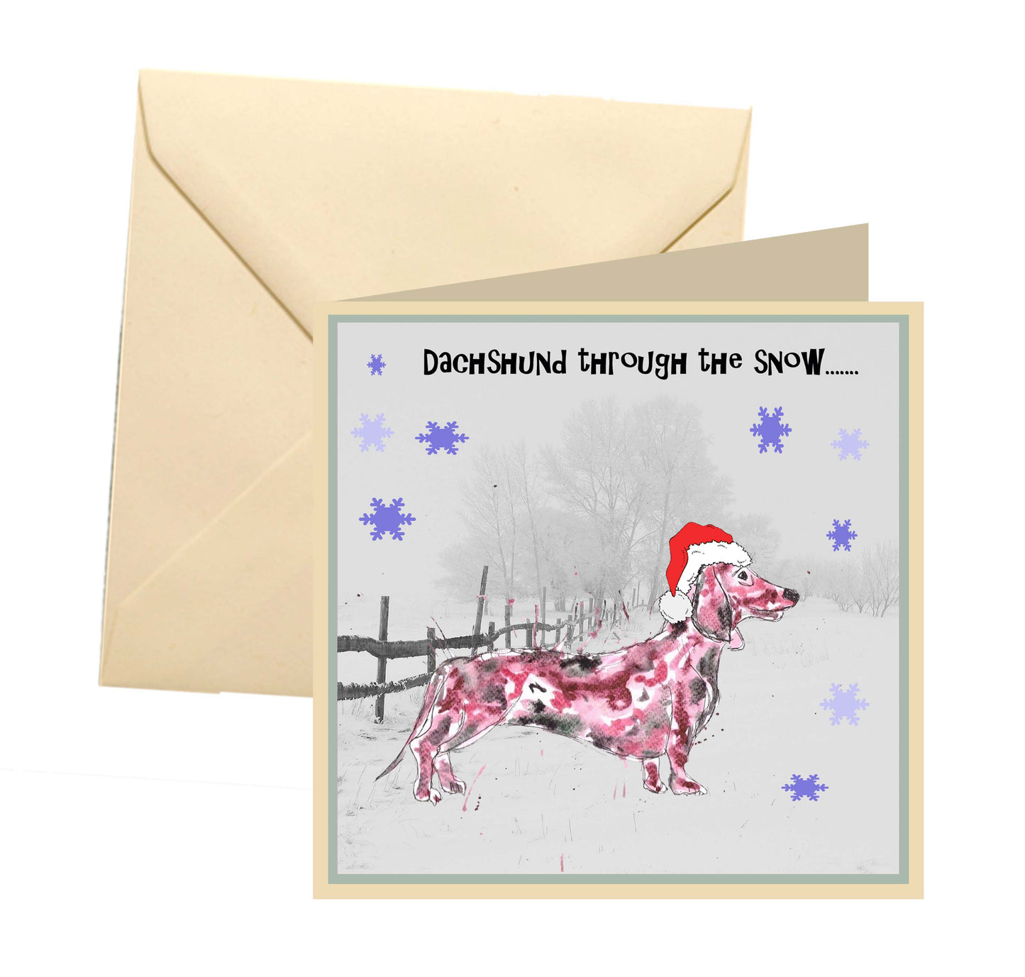 Dachshund multi pack Christmas card (6 cards)