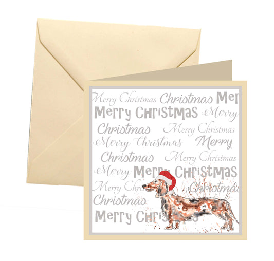 Dachshund Christmas card