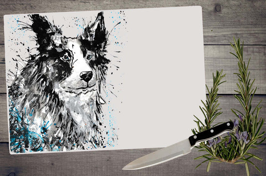 Border collie chopping board / Worktop saver