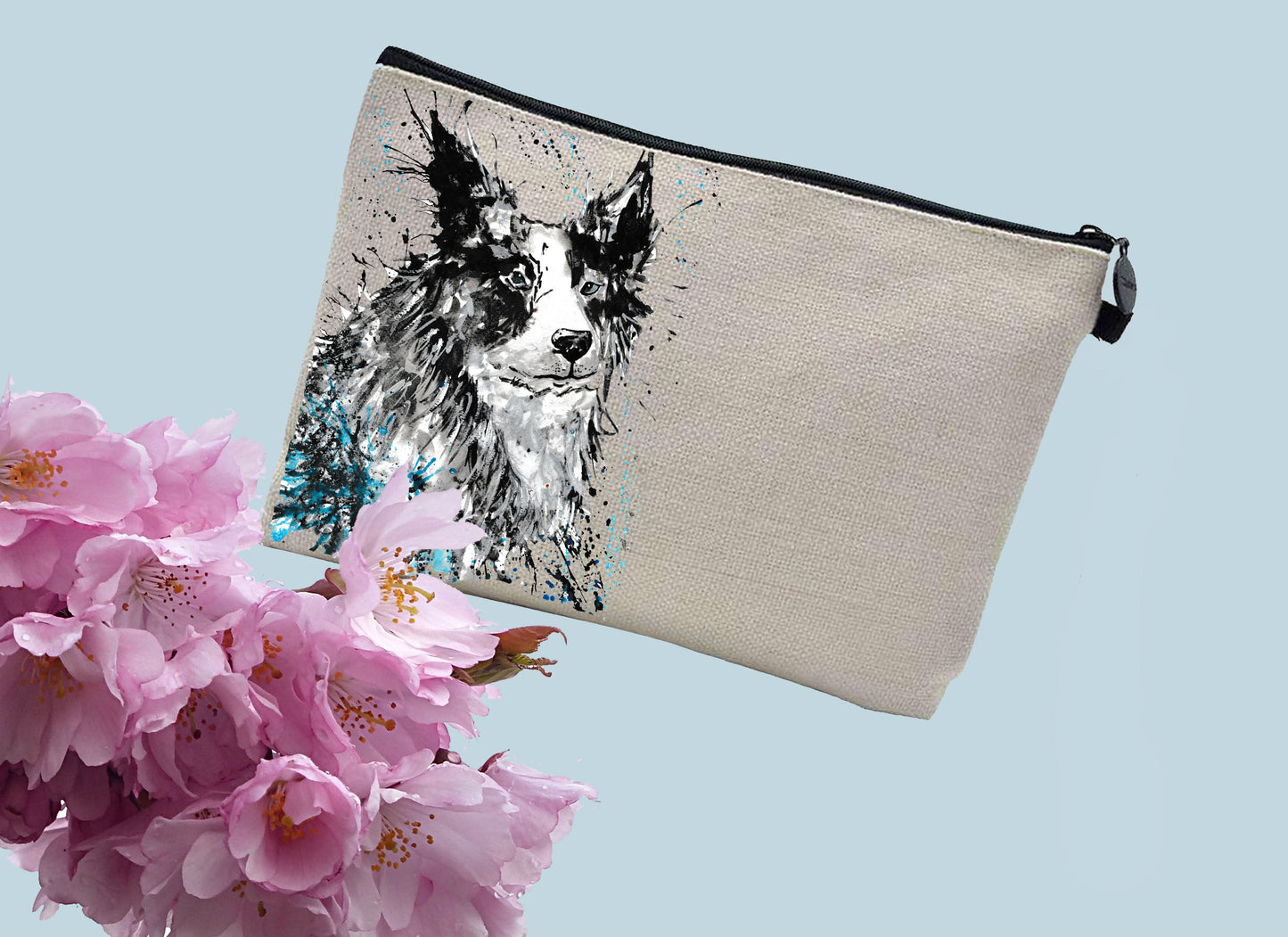 Border collie make up / toiletries bag