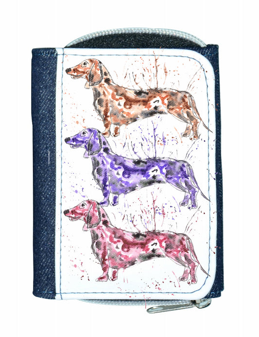 Dachshund denim purse