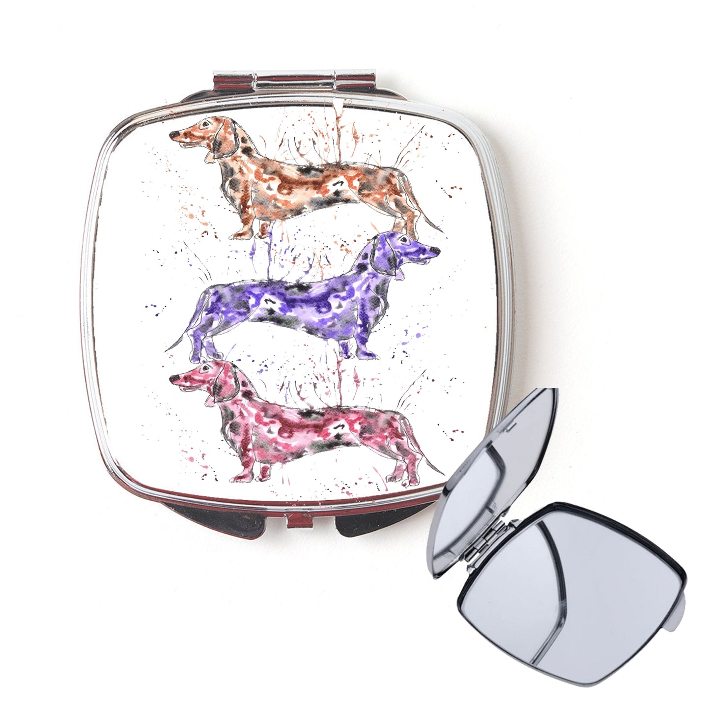 Dachshund compact mirror