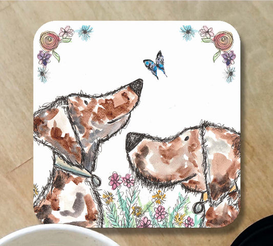 Dexter and Pebbles dog coaster