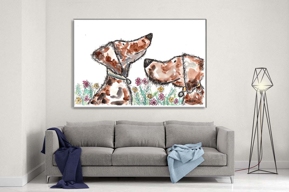 Dexter and Pebbles canvas- Ready to hang