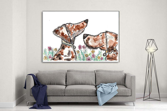 Dexter and Pebbles canvas- Ready to hang