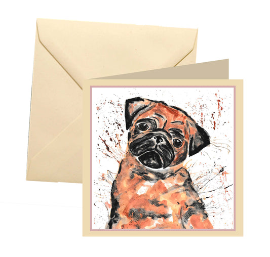 Pug blank card