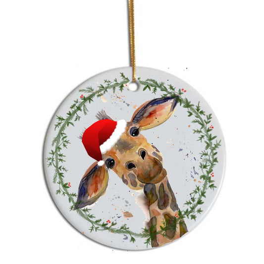 Dotty giraffe Christmas tree decoration