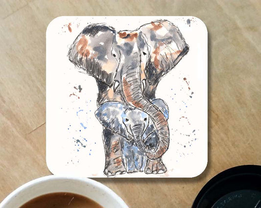 Elephant and baby coaster