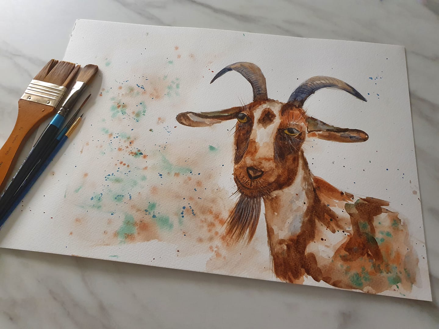 Marmalade- goat original painting