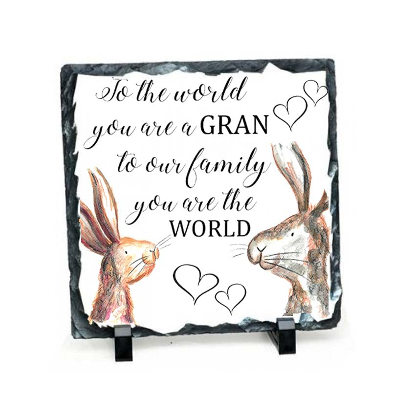 Grandma rabbit slate plaque