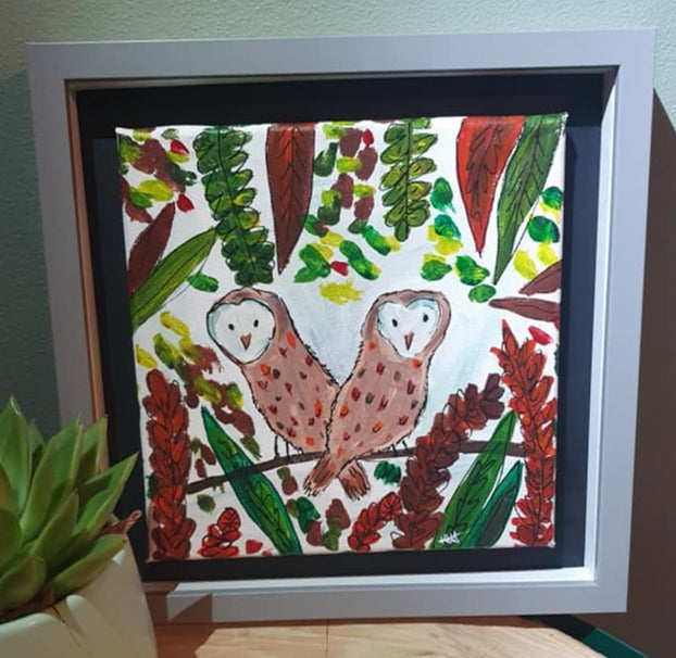 Owl 'twins' original painting