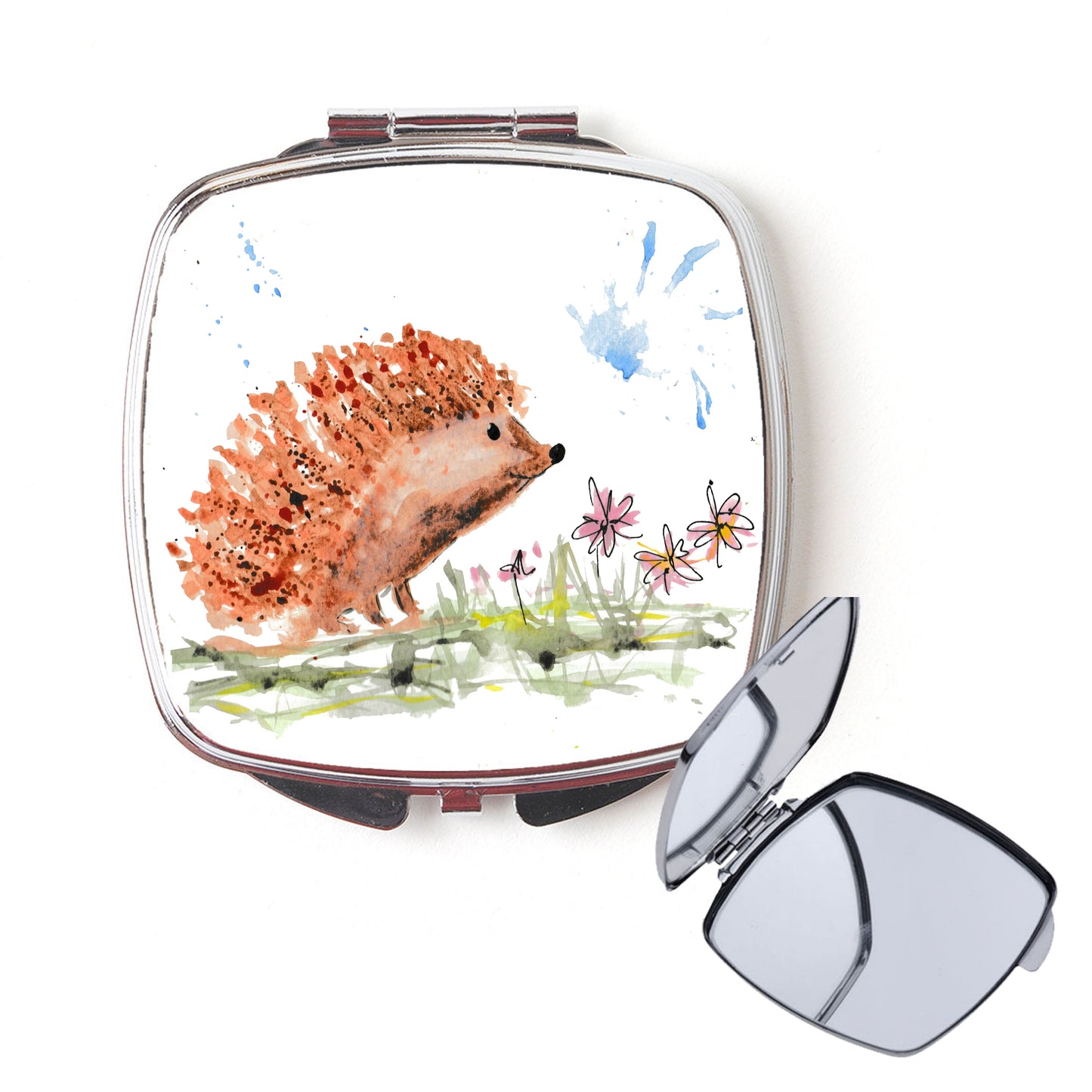 Meadow hedgehog compact mirror