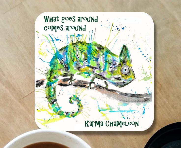 Chameleon 'quote' coaster