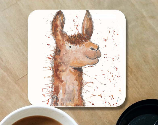 Llama (hair bow) coaster