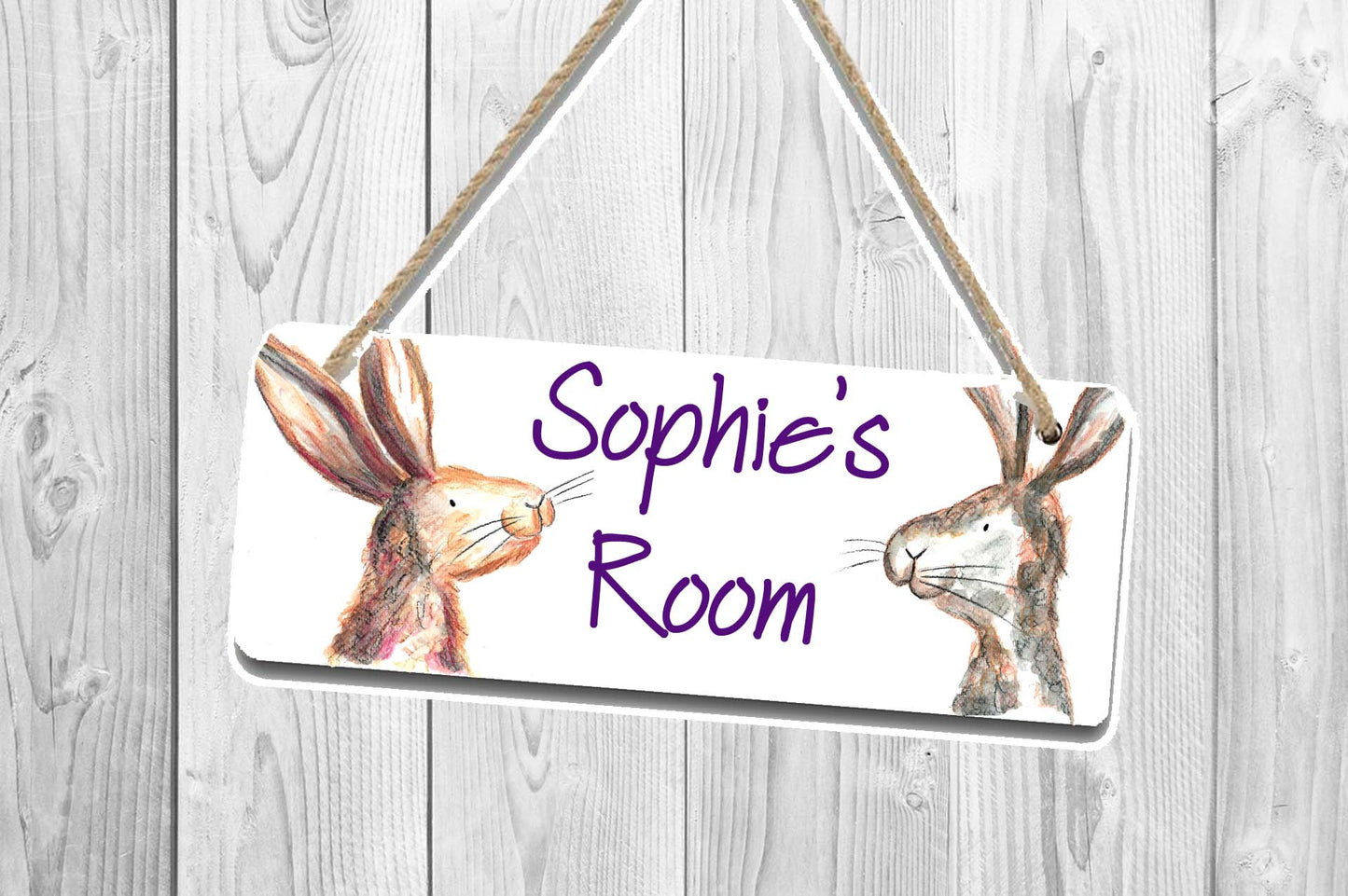 Mia and Oscar rabbit Door / Name plaque