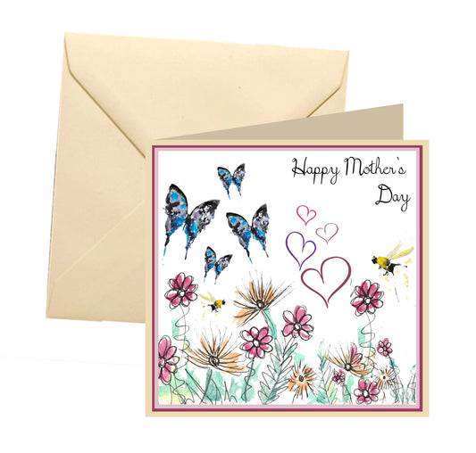 Pretty floral Mothers Day card