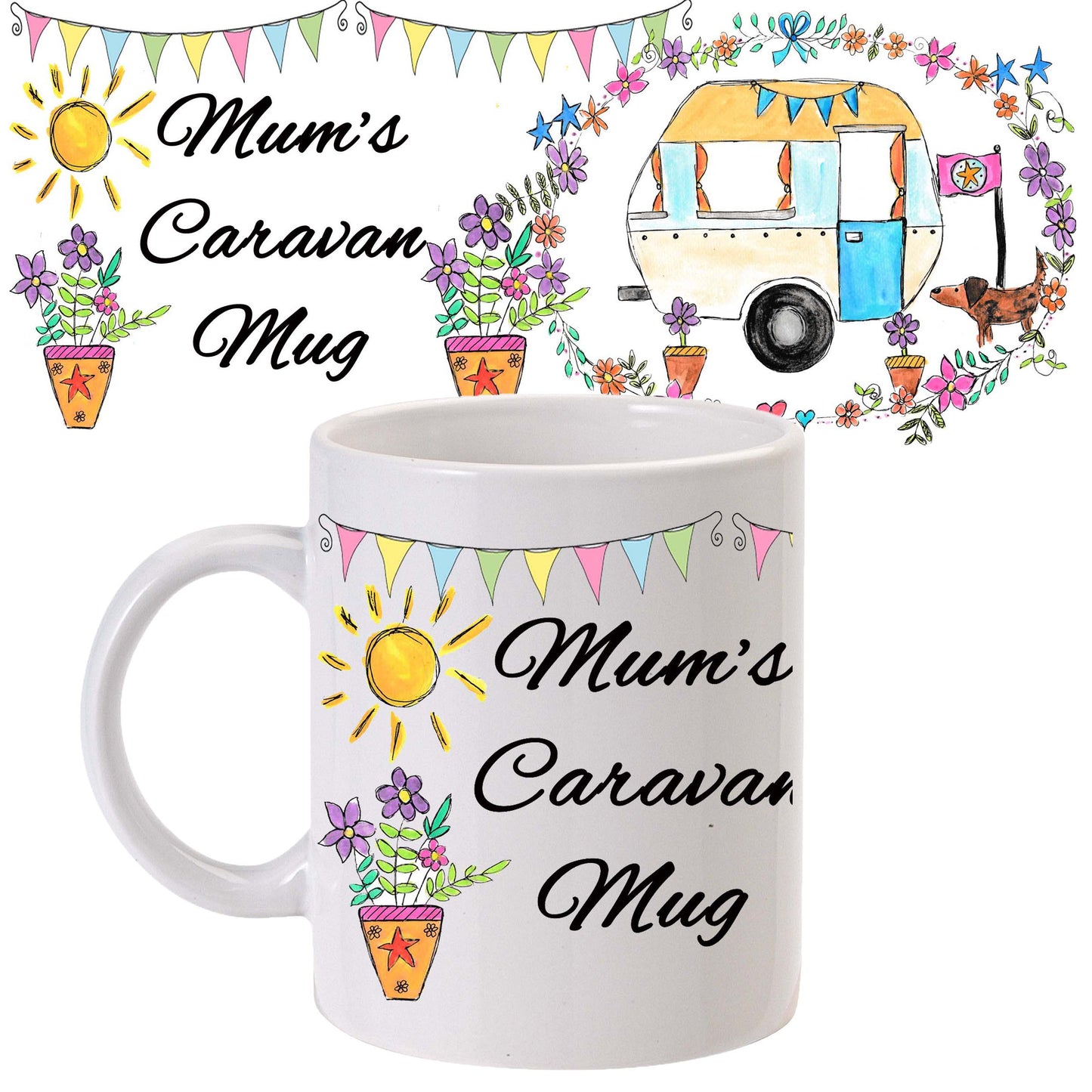 Personalised caravan mug (Any wording)