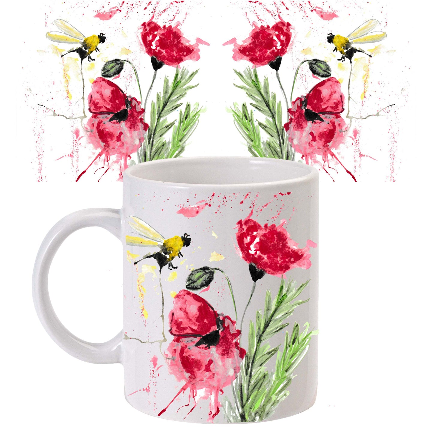 Poppy and Bee mug