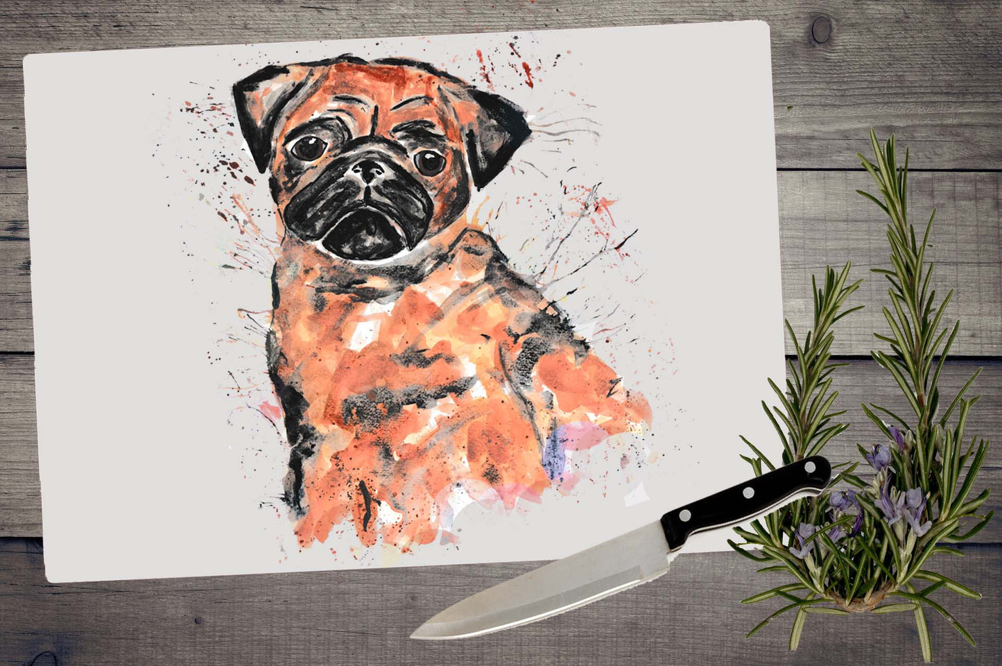 Pug chopping board / Worktop saver