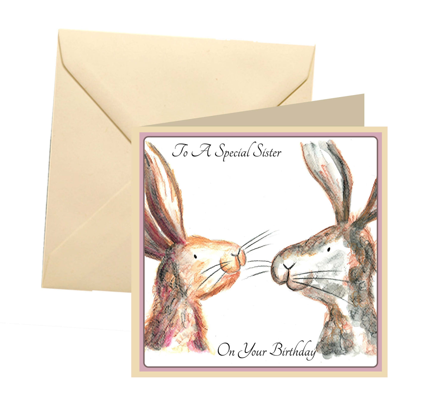 Sister rabbit birthday card
