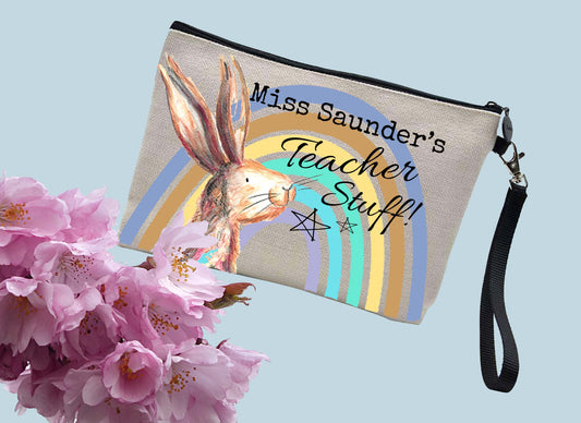 Teacher personalised stationery pouch