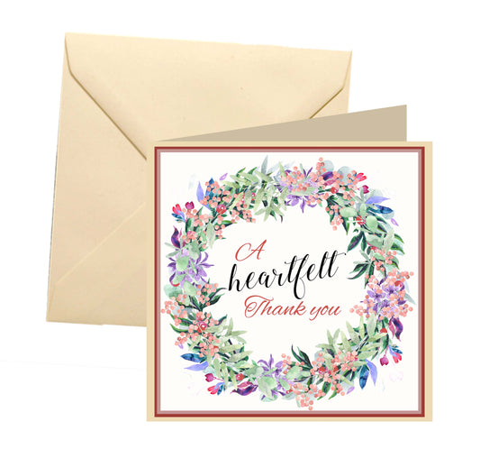 Floral thank you card