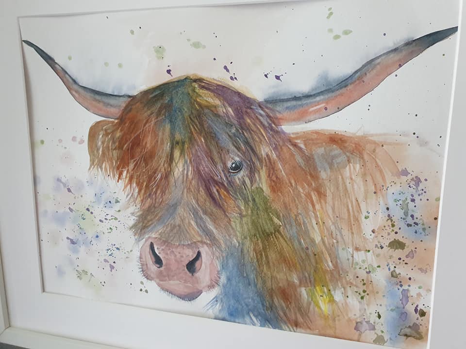 Wallace - Highland cow original painting