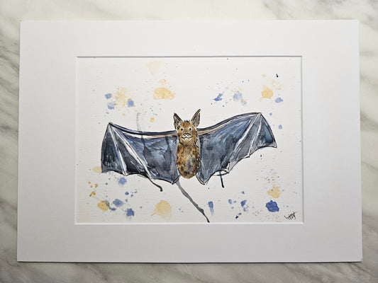 Bat 'Batty' watercolour illustration
