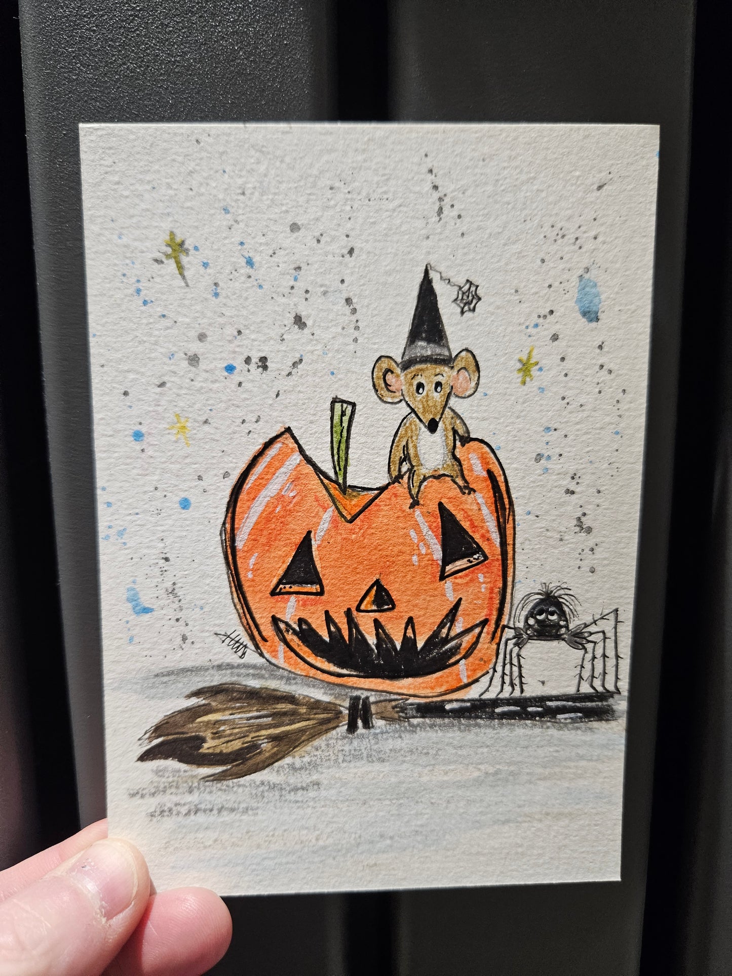 Pumpkin mouse illustration