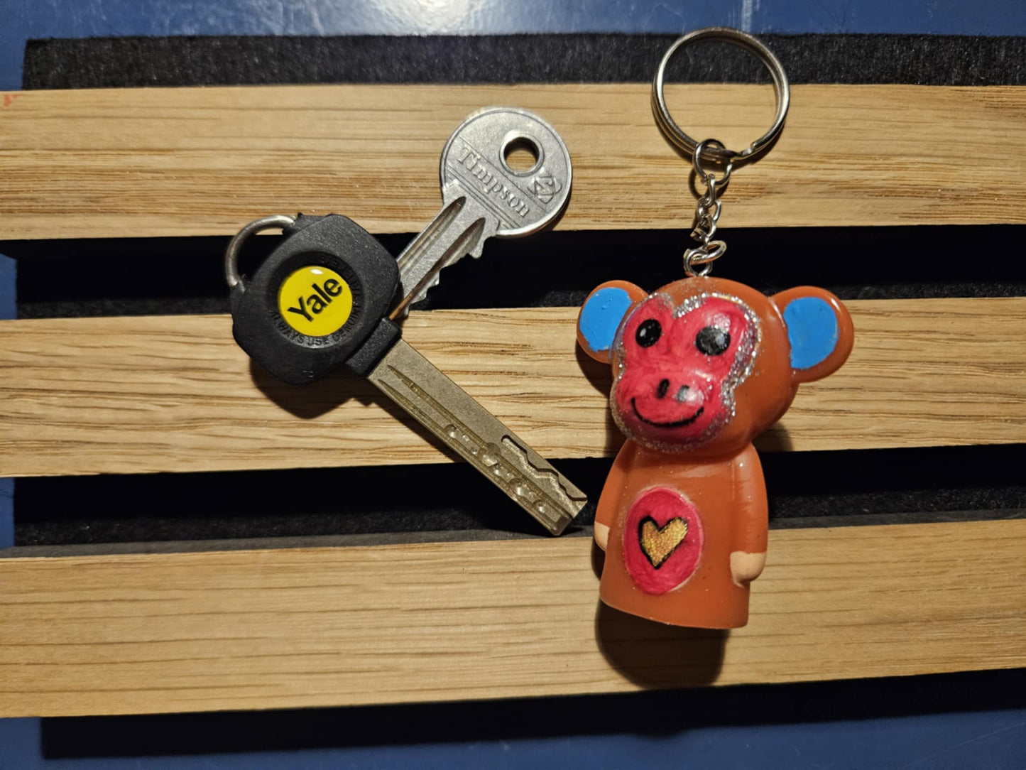 Upcycled fun toy keyrings