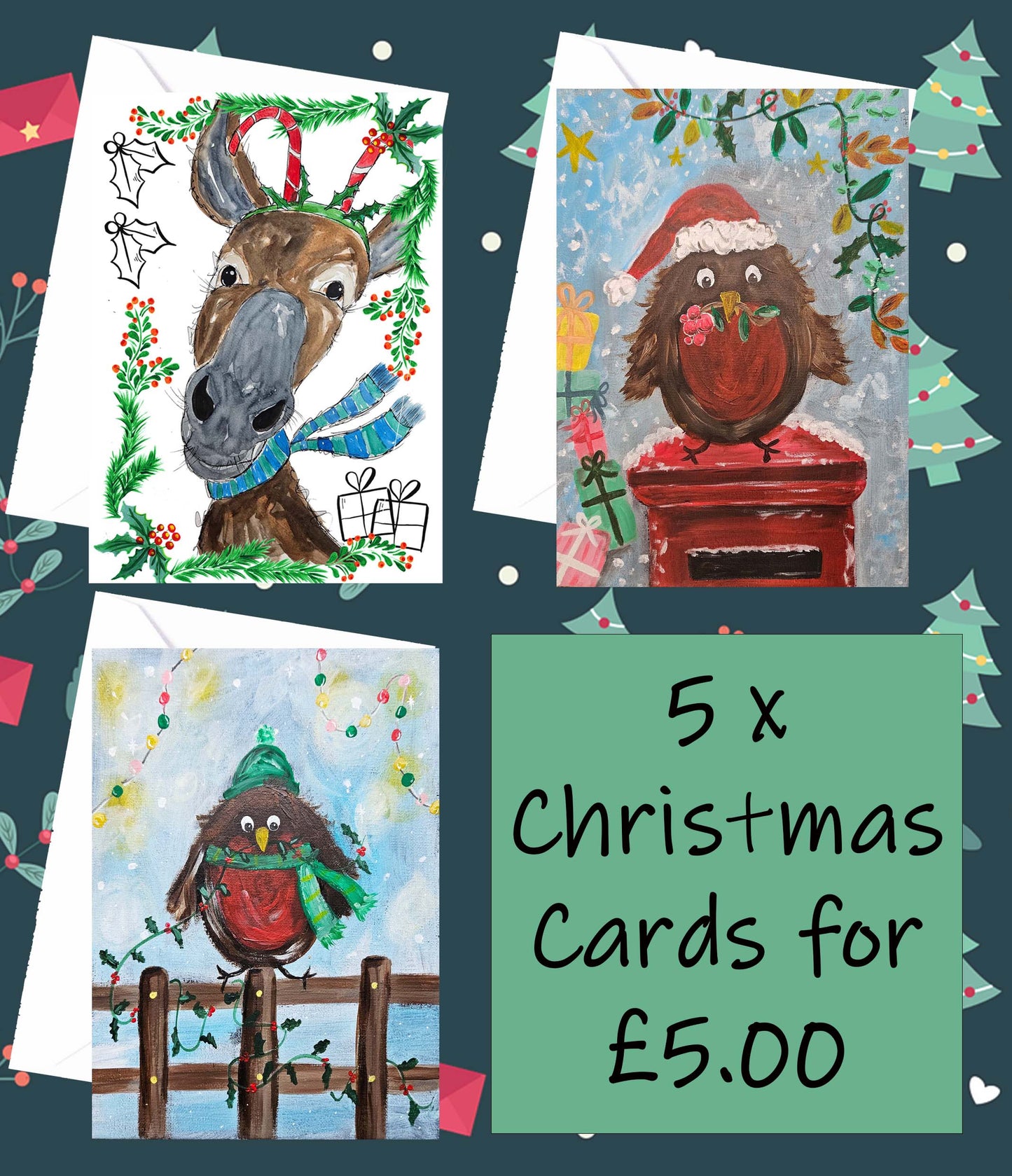 2ND DEC - 5 x Christmas cards special offer