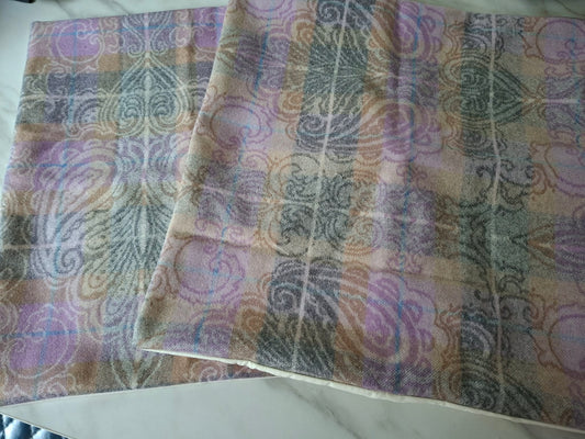 Handmade pastel tartan floral cushion cover